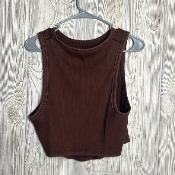 Women’s Aerie Brown Crop Tank Top Ribbed Size XL - Picture 4 of 4